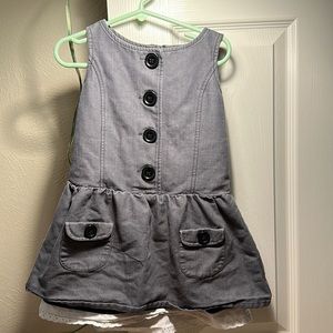 H&M gray dress with white lace trim